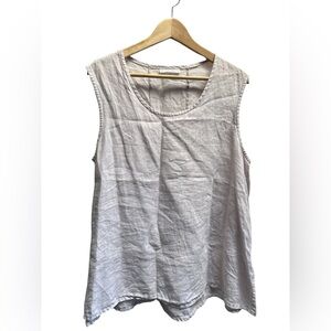 Bryn Walker USA Linen Bohemian Overside Sleeveless Top size M~ Light Pink